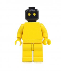 Figurka LEGO Hlava černá se žlutýma očima zepředu