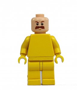 Figurka LEGO Hlava tělová, hnědý knír zepředu